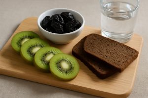 Kiwifruit, prunes and rye bread for constipation relief