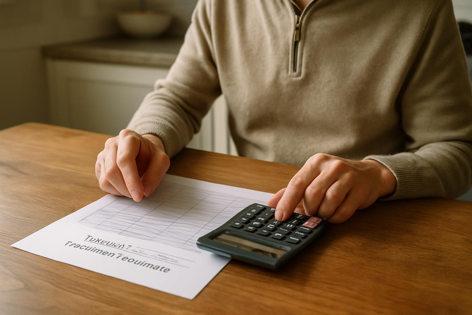 Person reviewing a dental implant cost estimate