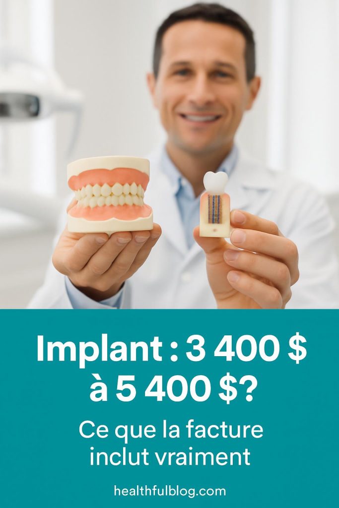 Prix implant dentaire Québec : 3 400 $ à 5 400 $ en 2026
