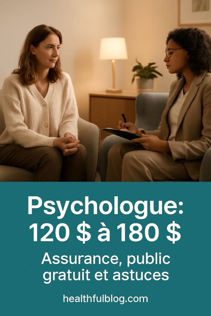 Prix psychologue au Québec : 120 $ à 180 $ et remboursement